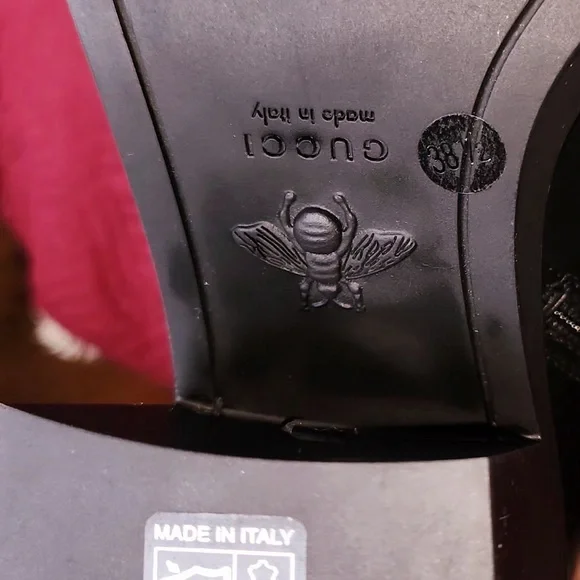 Gucci Black Leather Boots with Gold Accents Brand new 38.5 - Picture 6 of 7